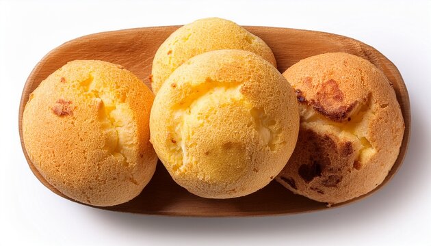 pao de queijo food dish top view isolated on a white background