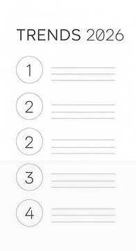 Simple numbered list template for identifying future trends and planning for the year 2026