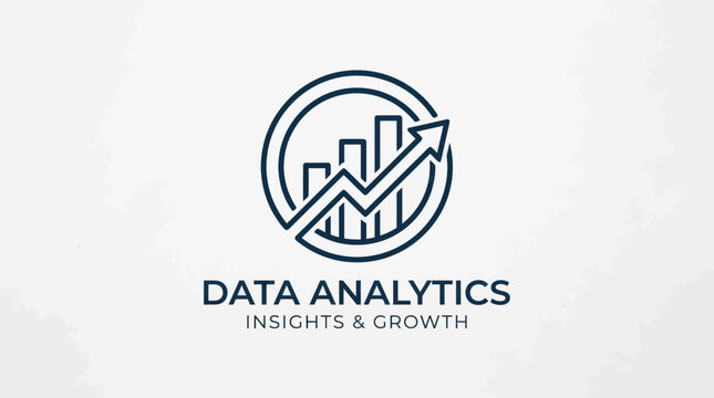 Business data analytics bar chart growth logo