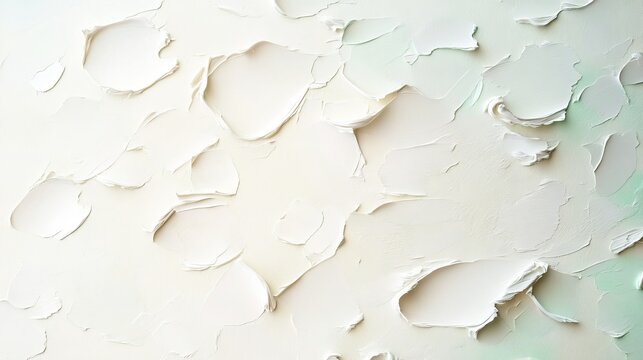 Abstract White Oil Painting Texture Featuring Impasto Palette Knife Strokes on A Soft Beig Backgrou