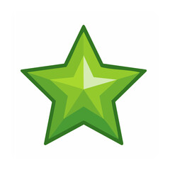 Obraz premium Green star icon with transparent background