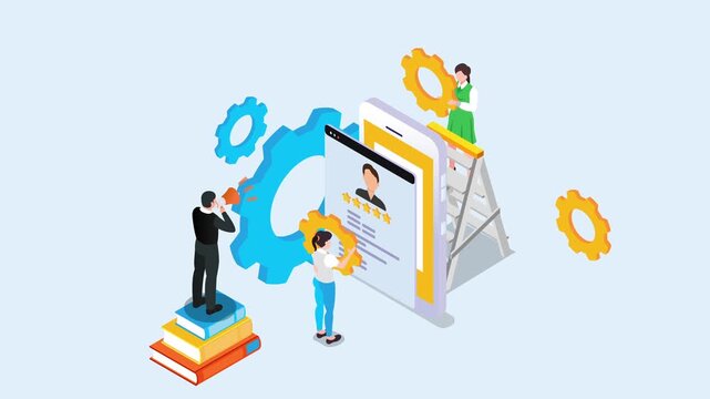 Human Resources Recruitment and Profile Optimization 3d animation cartoon