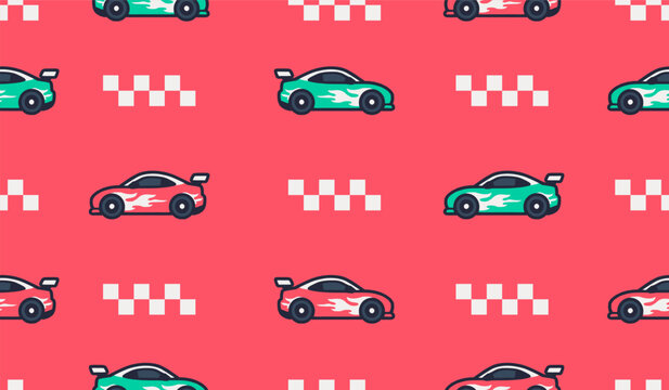 Racing car pattern background vector design