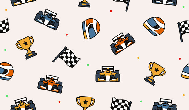 Racing car pattern background vector design