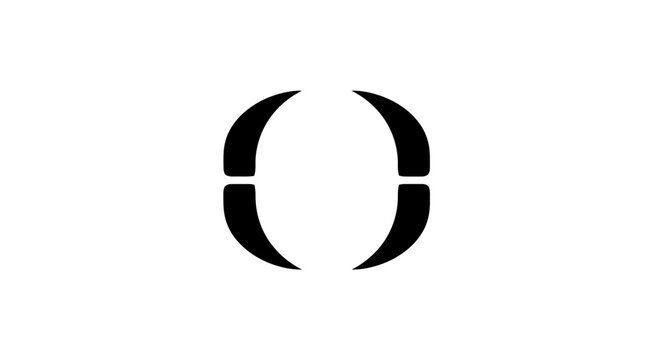 Minimalist black circular abstract logo on white background