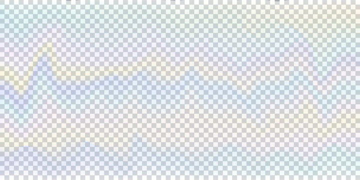 Rainbow light prism effect, transparent background. Hologram reflection, crystal flare leak shadow overlay. Vector illustration of abstract blurred iridescent light backdrop.