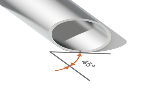 45 Degree Miter Cut Metal Profiles &ndash; Square Tube, Round Tube and Rectangular Hollow Section Technical Illustration JPG
