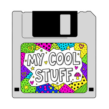 My Cool Stuff Cassette Tape Graphic Design Retro Colorful Fun Pattern Art