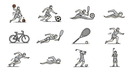 Obraz premium various sports icons for editorial use.