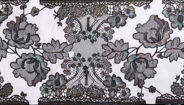 lace fabric seamless and transparent texture lace textile pattern with soft vintage material pattern isolated cutout on white background