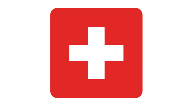 Red Cross Medical Symbol Logo Sign.
