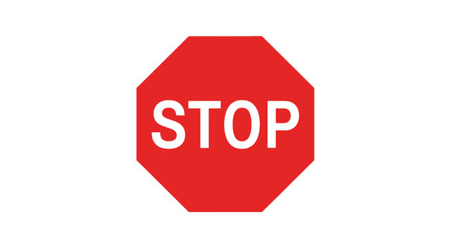 Red Stop Sign Traffic Symbol.