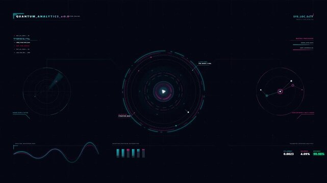 Digital Tech HUD Interface with Futuristic Data Analytics