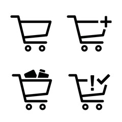 Set of black shopping cart icons for e-commerce websites © muhaimin