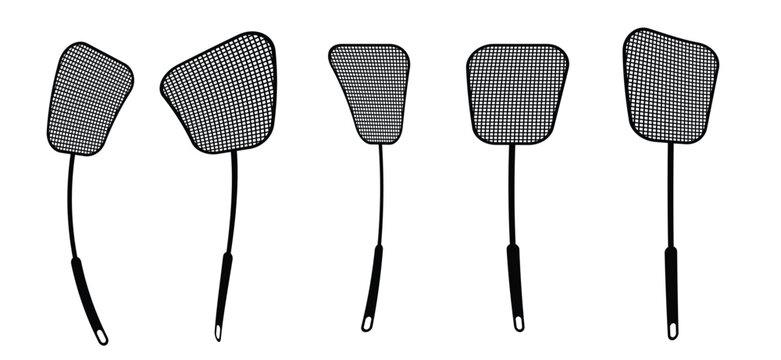 A fly swatter is a lightweight handheld instrument with a perforated surface that allows you to quickly and accurately kill or repel flies and other insects. Mosquito racket or insect killer.