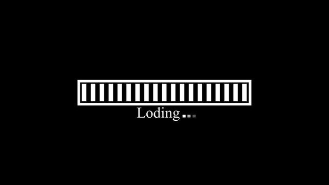 Simple minimalist loading progress bar and waiting text animation