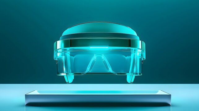 3d render of medical innovation concept featuring neural interface headset against a pristine...
