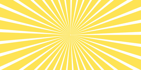 Fototapeta premium Bright yellow sunburst pattern, radiating from the center with clean white lines, creating a dynamic and energetic background.