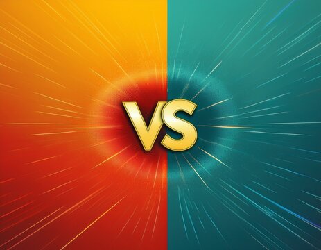 two color background with versus concept generative ai