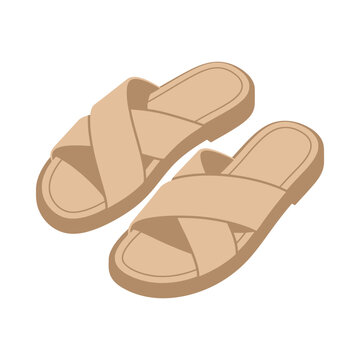 Brown leather strappy summer sandals.