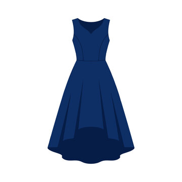 Dark Blue Sleeveless Fashionable Summer Dress.