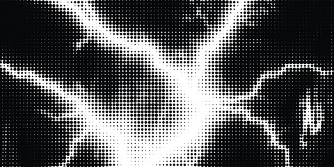 Fototapeta premium Halftone dots lightning explosion pop art comic background. Vector Illustration%09
