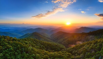 Obraz premium blue ridge mountains scenic sunrise