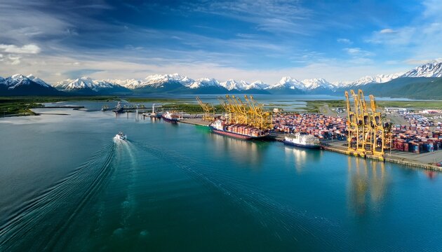 aerial view of port of anchorage alaska