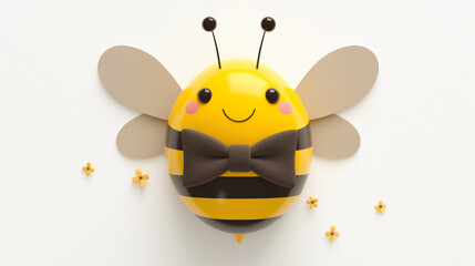 Naklejka premium Cute bee isolated on white