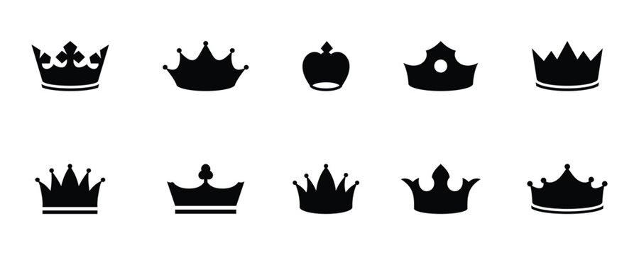 Simple crown icon used to show VIP features, premium memberships and winning ranking. Flat style king, queen royal crown. Vector illustration.