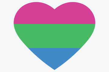 Fototapeta premium Colourful Polysexual pride flag Happy pride day LGBTQ community Pride Month Vector hand-drawn doodle for posters, stickers, logo, cards vector illustrations.