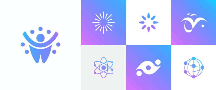 Colorful abstract on gradient background with blue and purple hues smiley