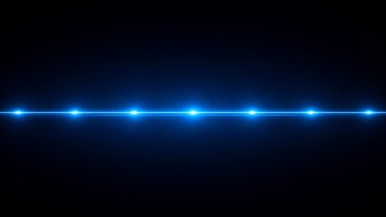 Blue glowing dots arranged in a linear pattern creating a futuristic tech background © eliot