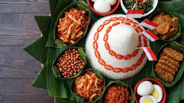 Nasi tumpeng indonesian traditional food