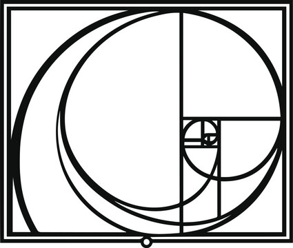 Fibonacci spiral geometry pattern Vector, illustration