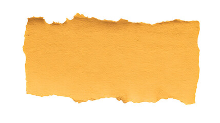 Fototapeta premium Warm Orange Torn Paper Sheet with Irregular Edges on Transparent Background