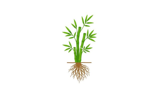 Bamboo green onion isolated flat design nature video animation on white background suitable to your bamboo, nature, visual, tree, display, visual, go green, advertise, brand, marketing, and more