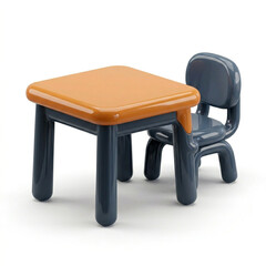 Fototapeta premium Smooth rounded study furniture asset showcasing a dark brown leg design
