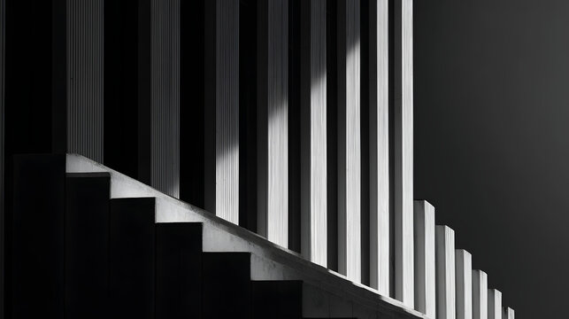 Minimal monochrome composition with diagonal lines and balance 