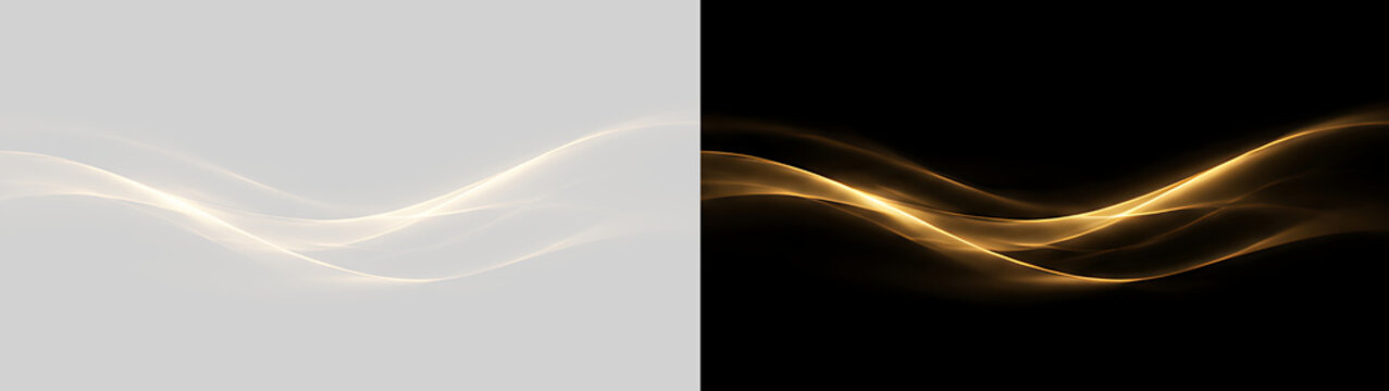 Golden Glitter Dust Stream with Floating Bokeh Lights and Luminous Energy Wave, Luxury Glow Effect on Dark Background with Sparkles