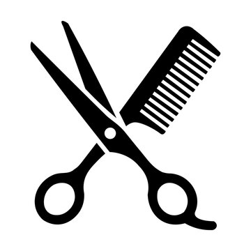 Salon stylist tools silhouette vector icon