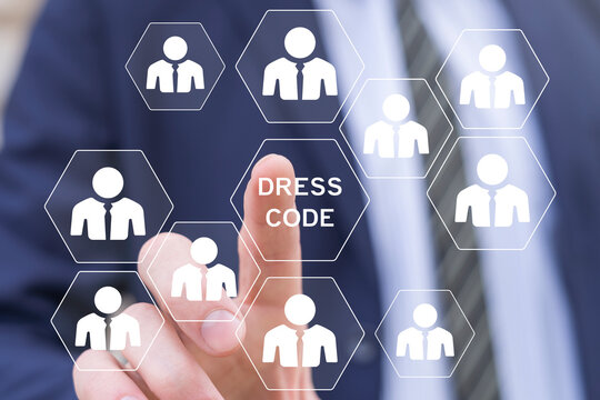 Concept of dress code. Formal corporate dress code in business office.