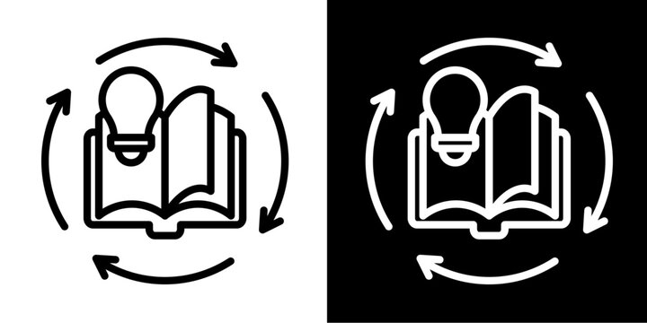 Knowledge Sharing  Icon Set White Line Style Collection