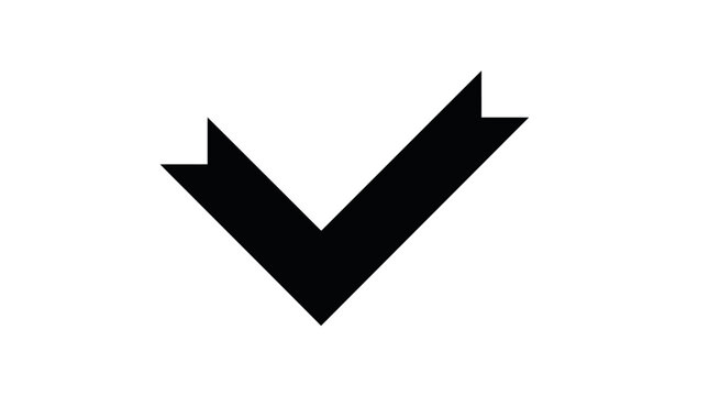 Black check mark symbol on white background.