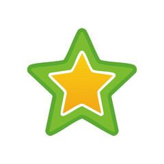 Obraz premium Green and yellow star icon with transparent background