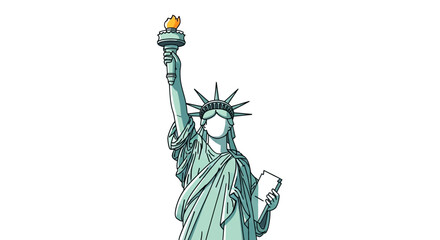 Fototapeta premium Vector illustration of the Statue of Liberty on a white background