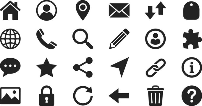 Set of basic web and mobile user interface icons