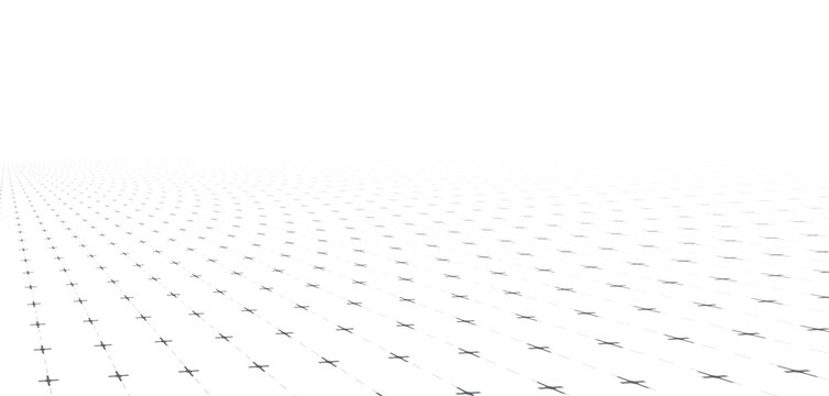 White Perspective Grid Background with Square Lines for Technology Interface and Infographic Design