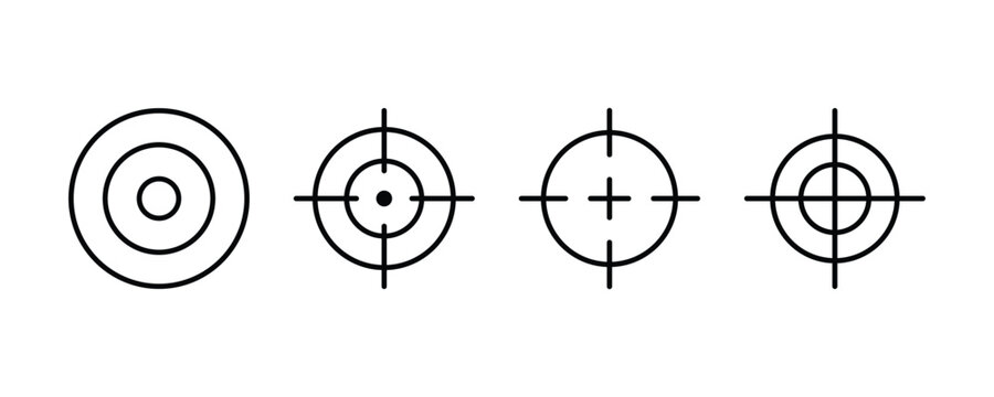Target icon vector. Goal icon vector. Crosshair icon set. Gun sight crosshairs.