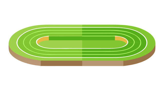 Green athletic track illustration